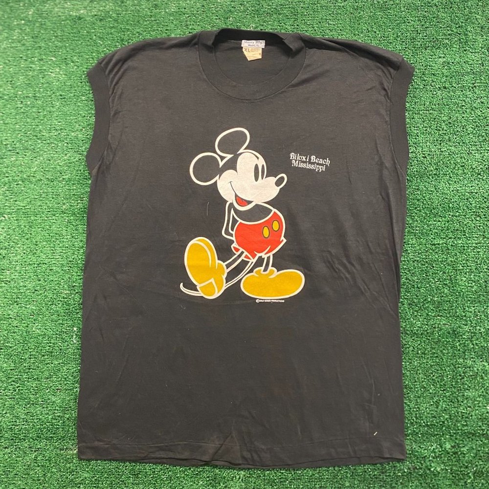 Vintage Mickey Mouse Sleeveless Miscle T Shirt - Biloxi Beach Screen Stars XL